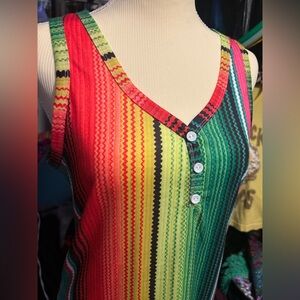 Vibrant Striped Sleeveless Top